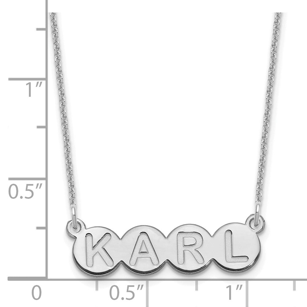 14K Weißgold 4 Buchstabe Blase Halskette
