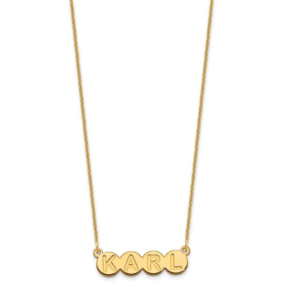 14K Gelbgold 4 Buchstabe Blase Halskette