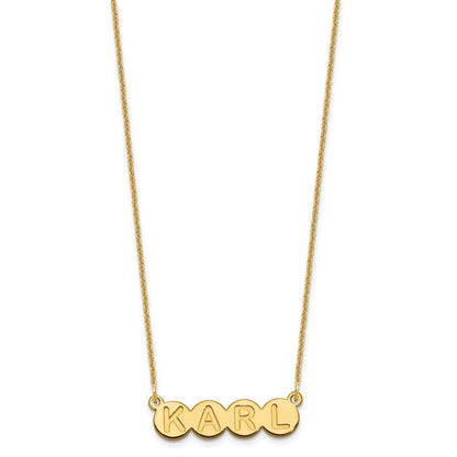 14K Gelbgold 4 Buchstabe Blase Halskette