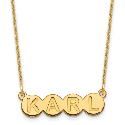 14K Gelbgold 4 Buchstabe Blase Halskette
