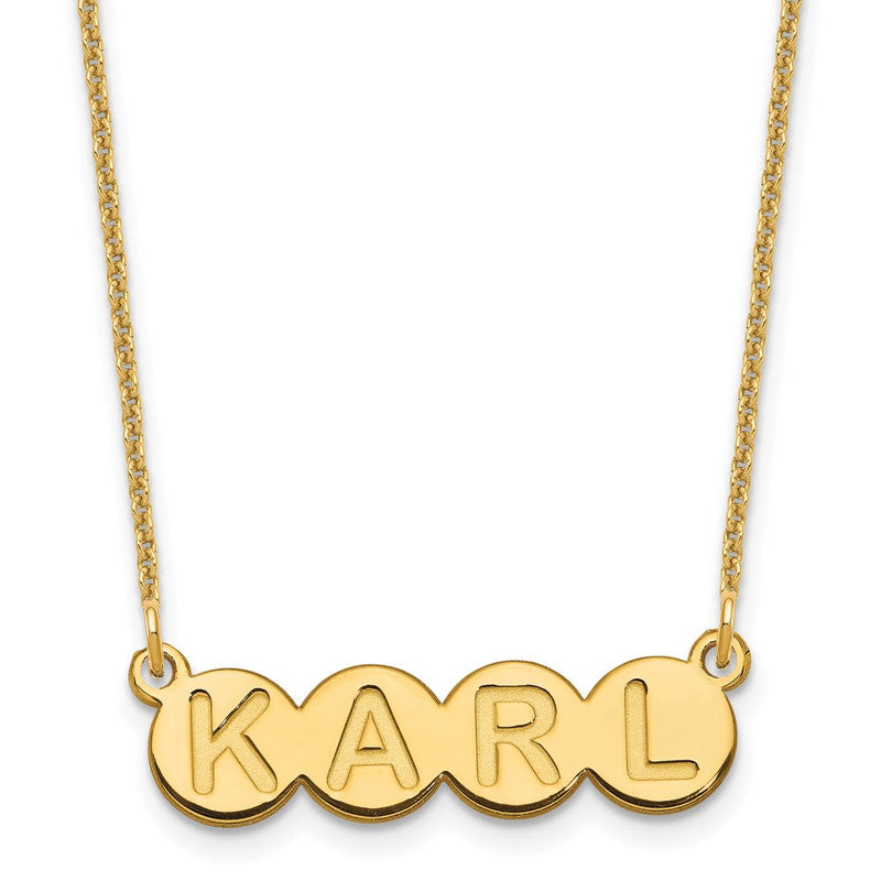 14K Gelbgold 4 Buchstabe Blase Halskette