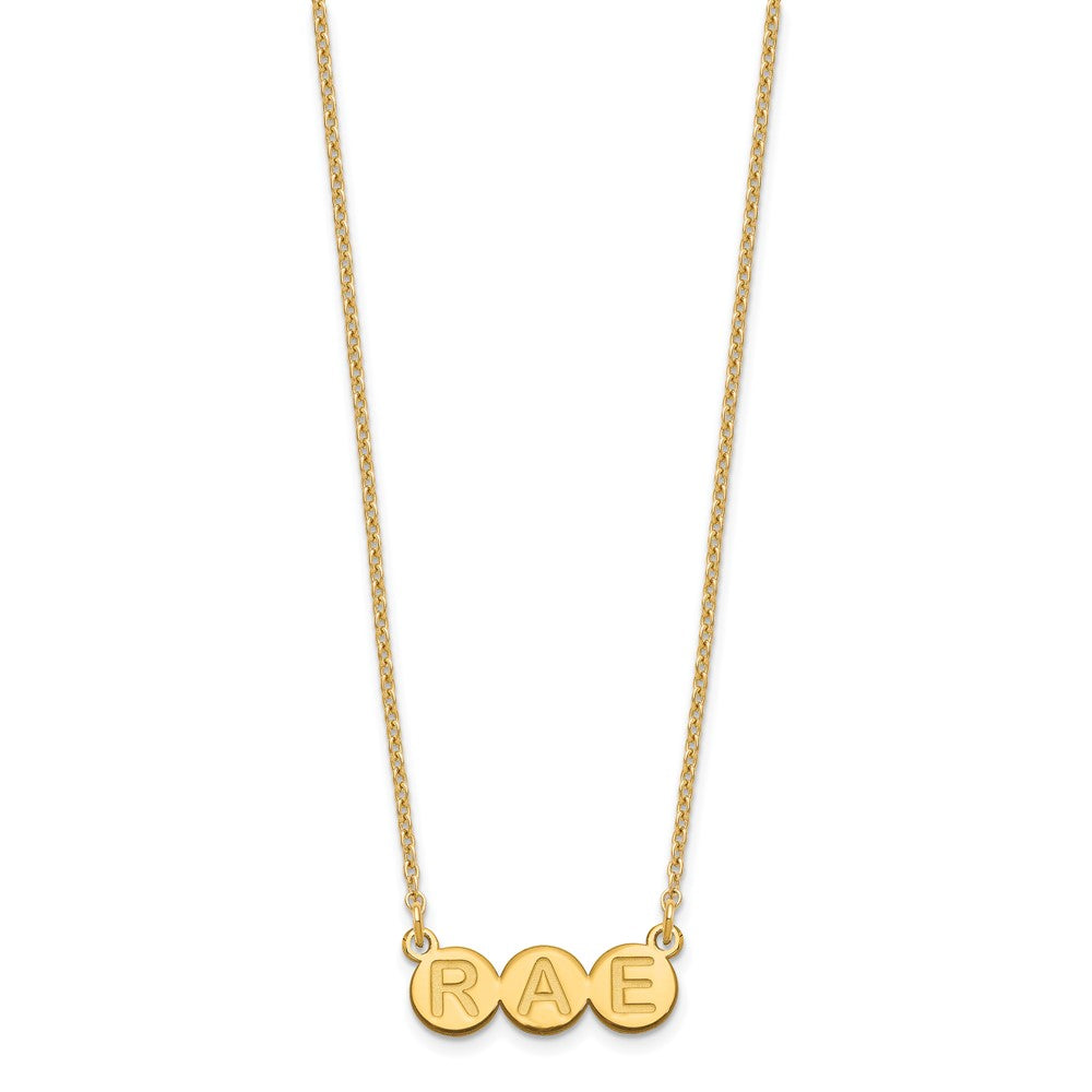 Vergoldet Sterlingsilber /gold 3 Buchstabe Blase Halskette