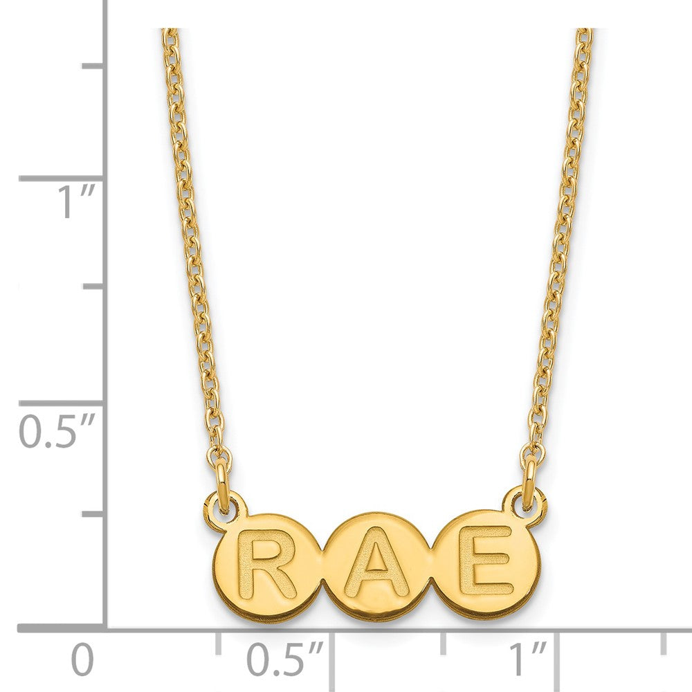 Vergoldet Sterlingsilber /gold 3 Buchstabe Blase Halskette
