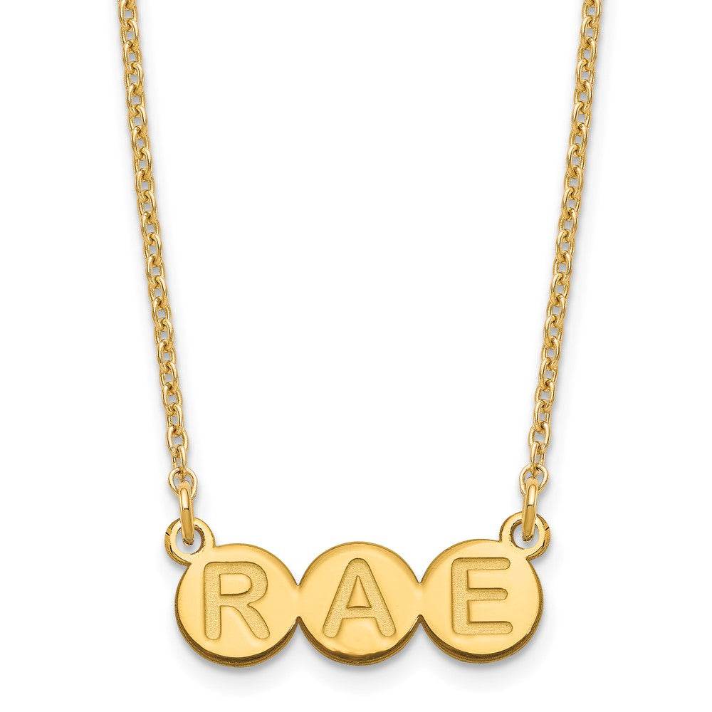 Vergoldet Sterlingsilber /gold 3 Buchstabe Blase Halskette