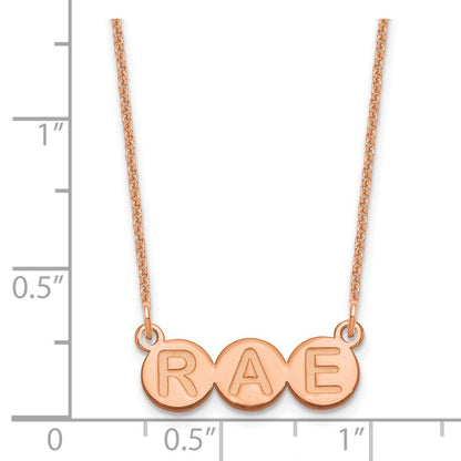 14K Roségold 3 Buchstabe Blase Halskette
