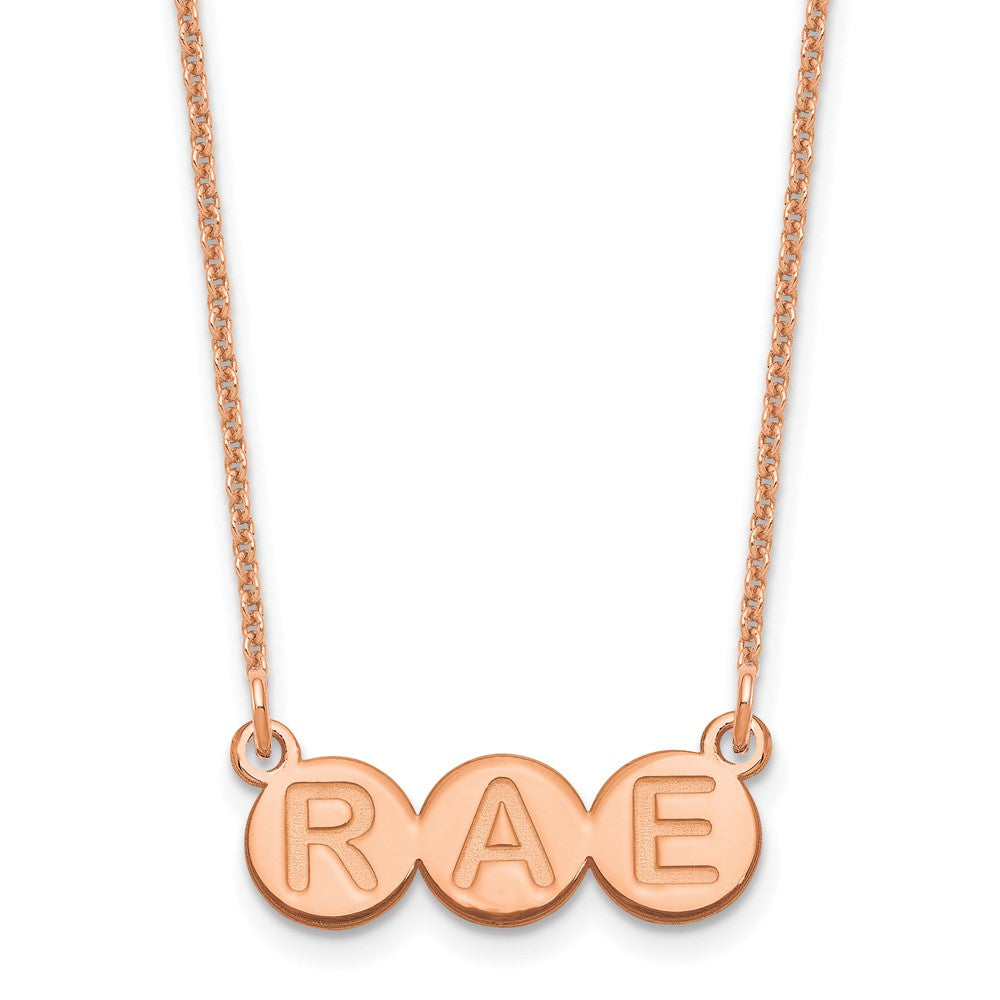 14K Roségold 3 Buchstabe Blase Halskette