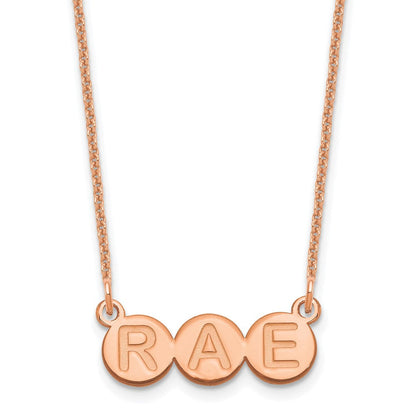 14K Roségold 3 Buchstabe Blase Halskette