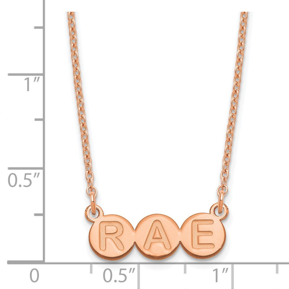 Roségoldbeschichtet Sterlingsilber /rose 3 Buchstabe Blase Halskette