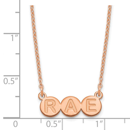 Roségoldbeschichtet Sterlingsilber /rose 3 Buchstabe Blase Halskette