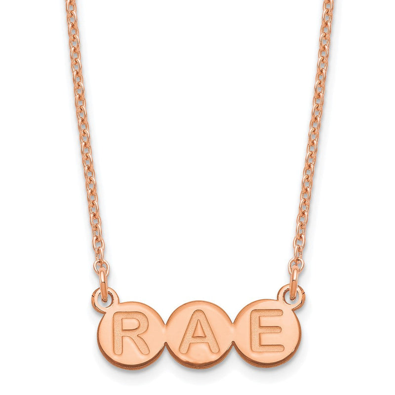Roségoldbeschichtet Sterlingsilber /rose 3 Buchstabe Blase Halskette