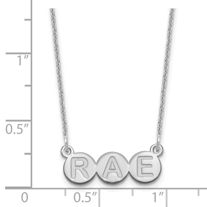 14K Weißgold 3 Buchstabe Blase Halskette