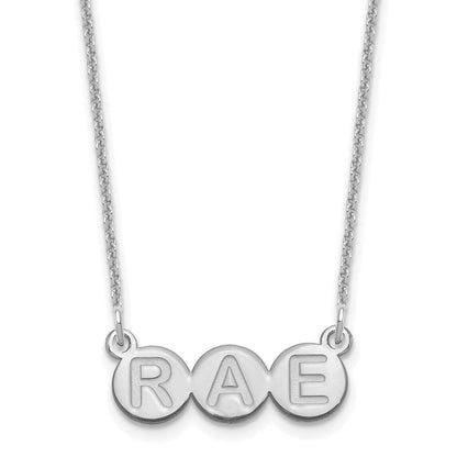 14K Weißgold 3 Buchstabe Blase Halskette