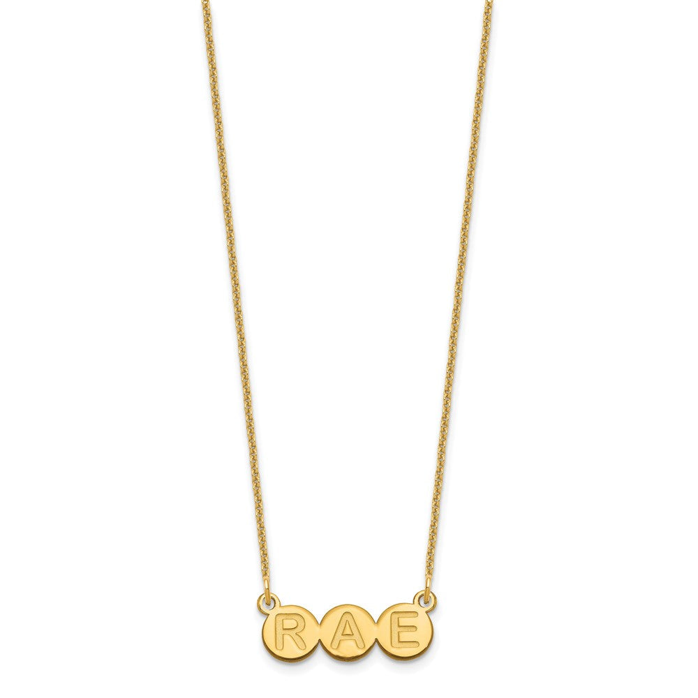 14K Gelbgold 3 Buchstabe Blase Halskette