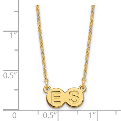 Vergoldet Sterlingsilber /gold 2 Buchstabe Blase Halskette