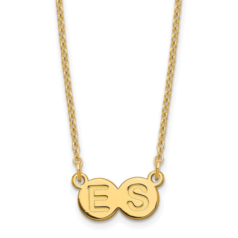 Vergoldet Sterlingsilber /gold 2 Buchstabe Blase Halskette