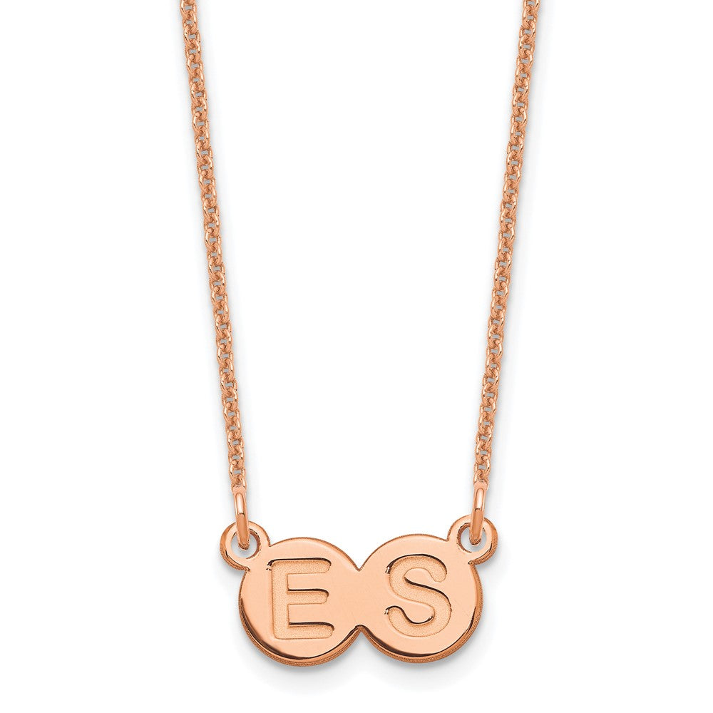 14K Roségold 2 Buchstabe Blase Halskette