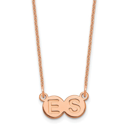 14K Roségold 2 Buchstabe Blase Halskette