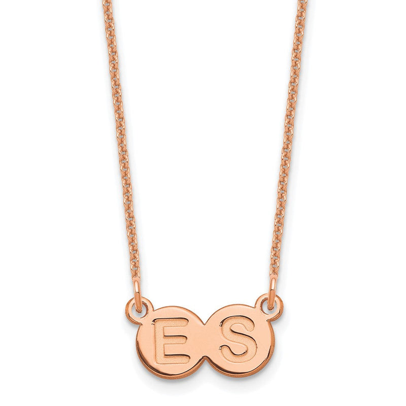 14K Roségold 2 Buchstabe Blase Halskette