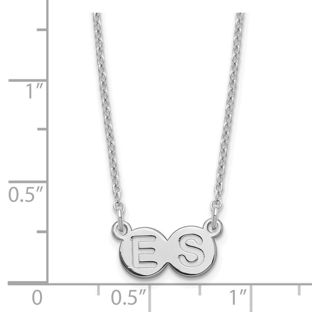 Sterlingsilber Silber/rhodiniert 2 Buchstabe Blase Halskette