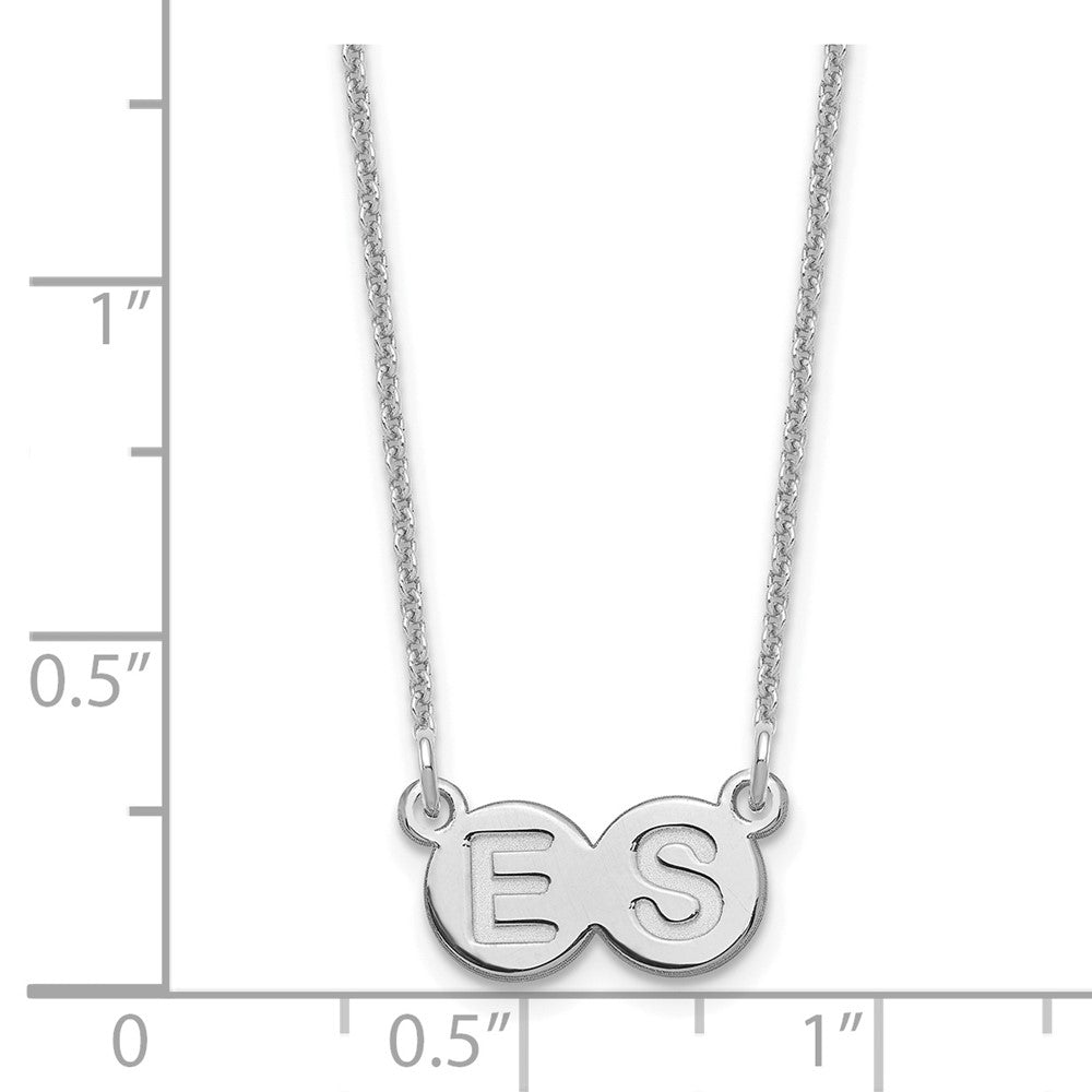 14K Weißgold 2 Buchstabe Blase Halskette