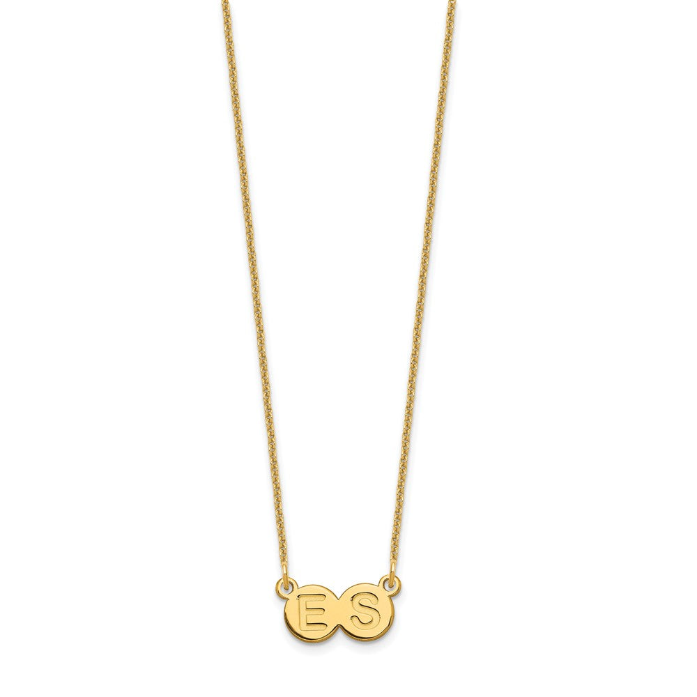 14K Gelbgold 2 Buchstabe Blase Halskette