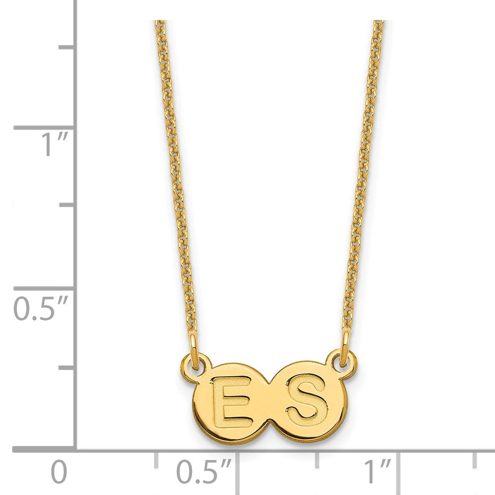14K Gelbgold 2 Buchstabe Blase Halskette