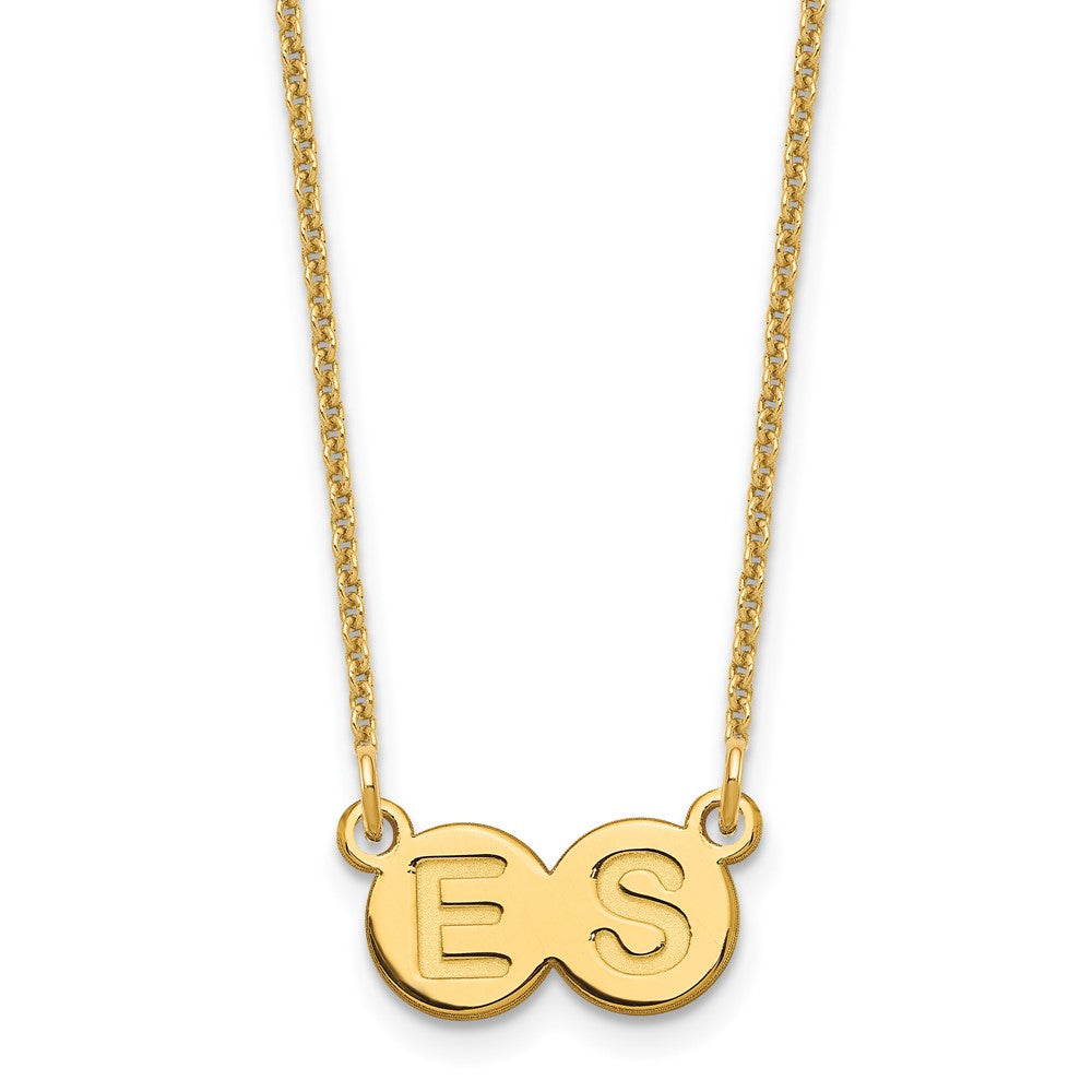 14K Gelbgold 2 Buchstabe Blase Halskette