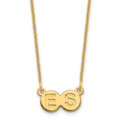 14K Gelbgold 2 Buchstabe Blase Halskette