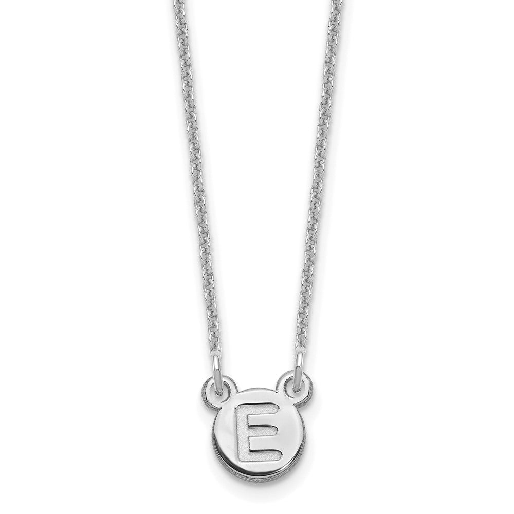 14K Weißgold 1 Buchstabe Blase Halskette