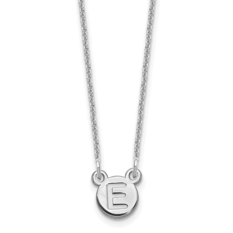 14K Weißgold 1 Buchstabe Blase Halskette