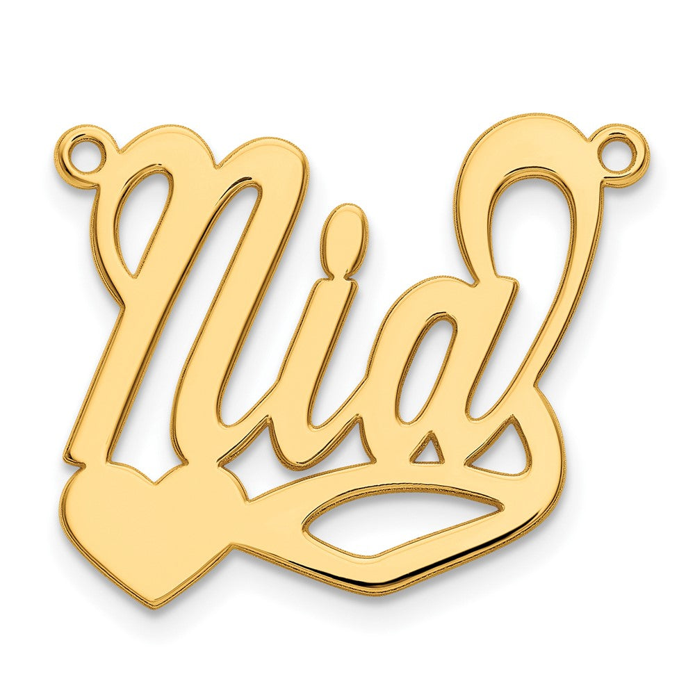 14K Gelbgold Poliert Herz Name Platte