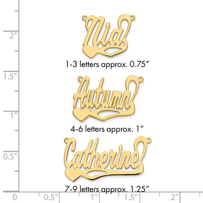 Vergoldet Sterlingsilber /gold Poliert Herz Name Platte