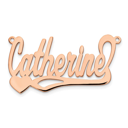 Roségoldbeschichtet Sterlingsilber /rose Poliert Herz Name Platte