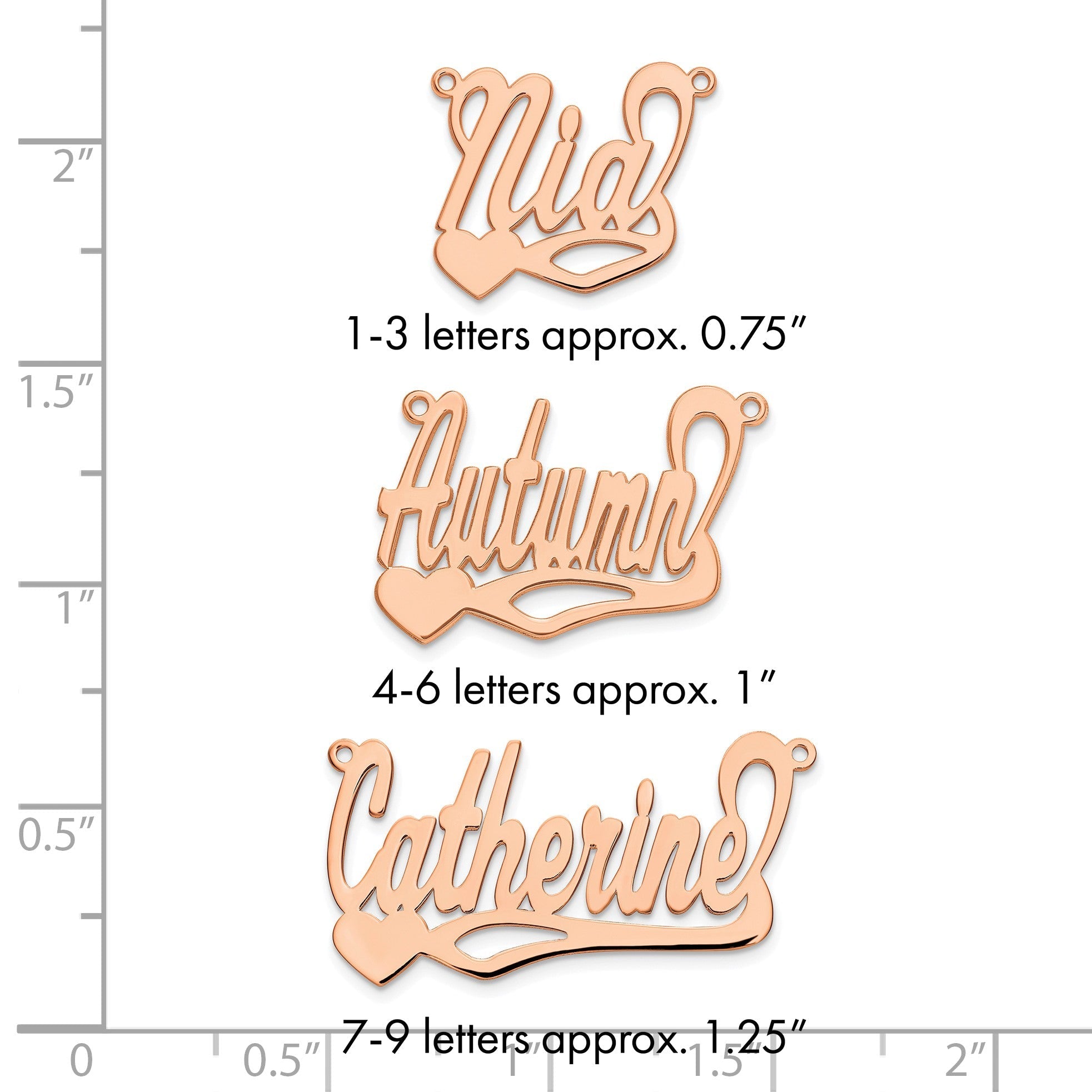 Roségoldbeschichtet Sterlingsilber /rose Poliert Herz Name Platte