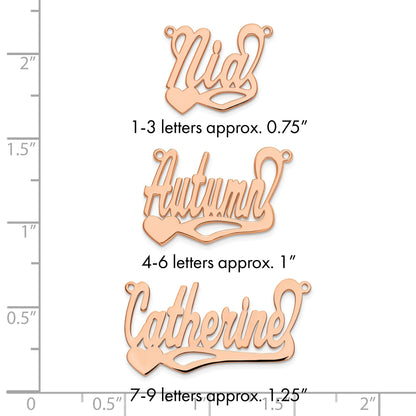 Roségoldbeschichtet Sterlingsilber /rose Poliert Herz Name Platte