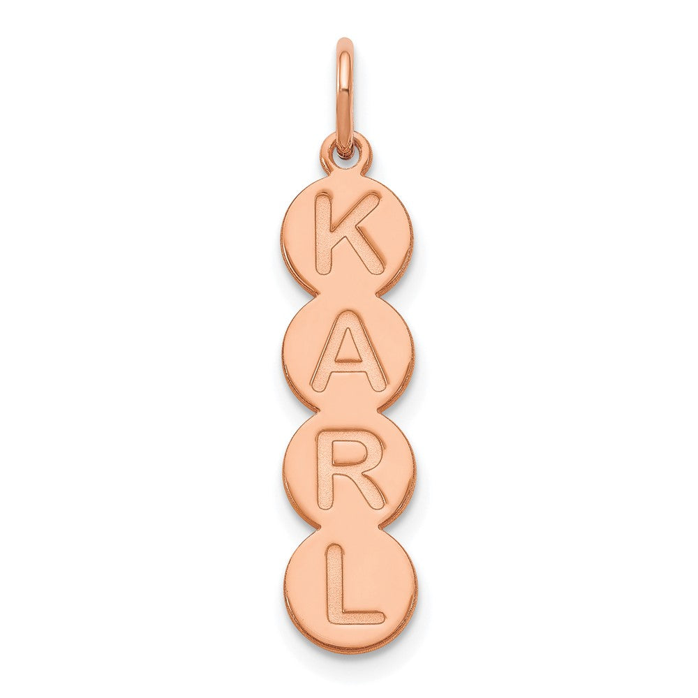 14K Roségold 4 Buchstabe Blase Anhänger