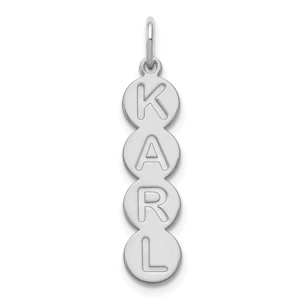 Sterlingsilber Silber/rhodiniert 4 Buchstabe Blase Anhänger