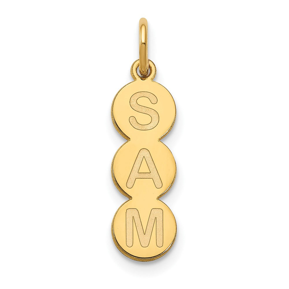 Vergoldet Sterlingsilber /gold 3 Buchstabe Blase Anhänger