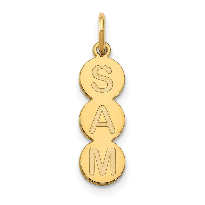 14K Gelbgold 3 Buchstabe Blase Anhänger