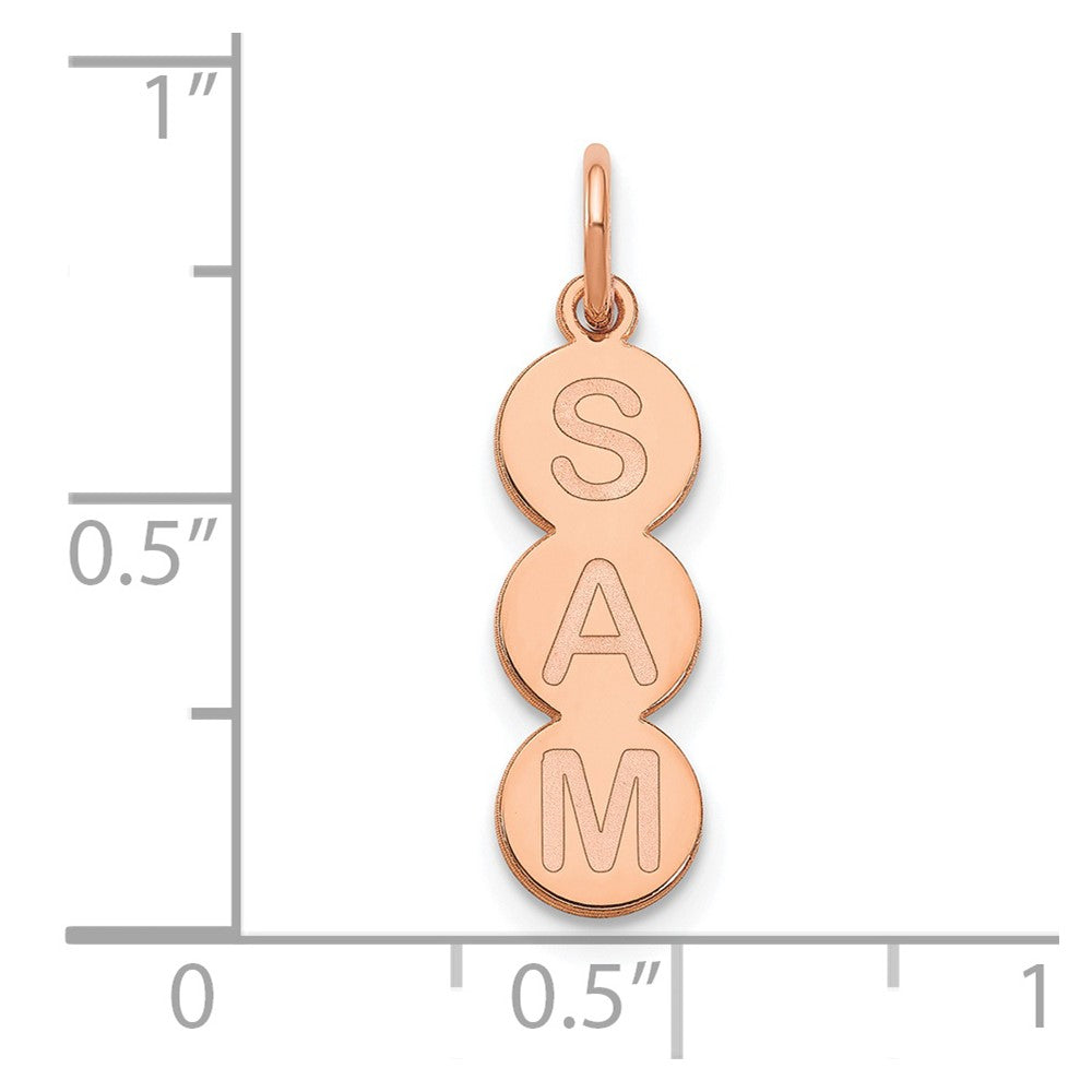 14K Roségold 3 Buchstabe Blase Anhänger