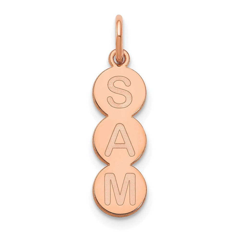 14K Roségold 3 Buchstabe Blase Anhänger