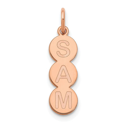 14K Roségold 3 Buchstabe Blase Anhänger
