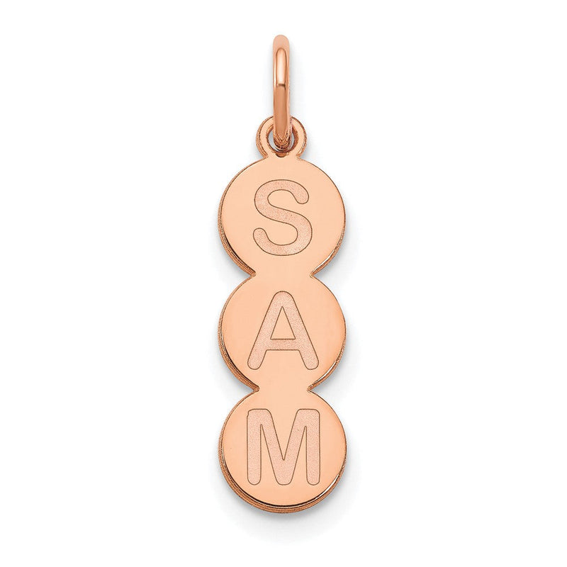 14K Roségold 3 Buchstabe Blase Anhänger