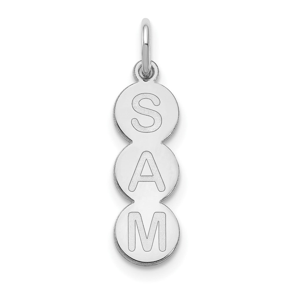 Sterlingsilber Silber/rhodiniert 3 Buchstabe Blase Anhänger