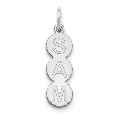 Sterlingsilber Silber/rhodiniert 3 Buchstabe Blase Anhänger