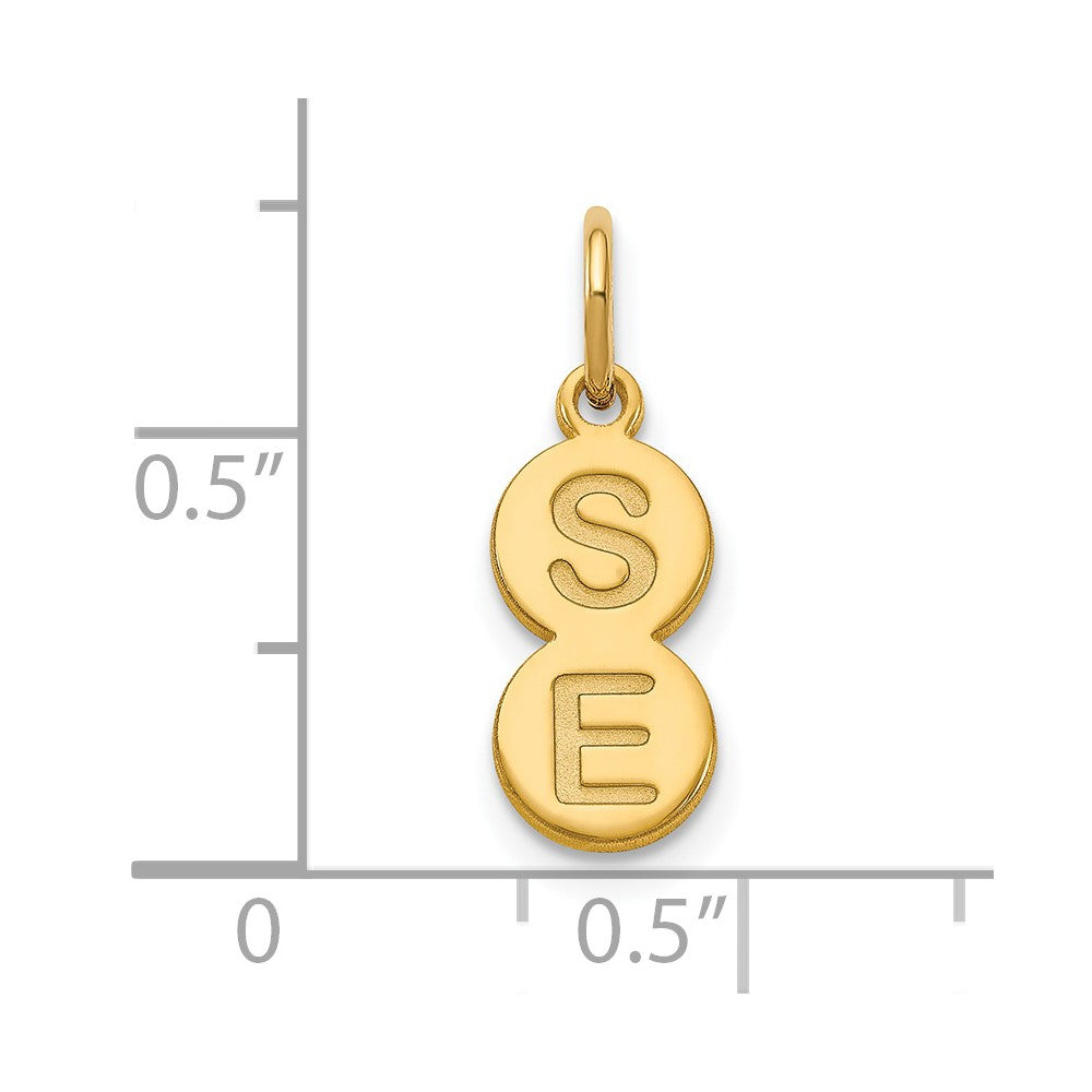 Vergoldet Sterlingsilber /gold 2 Buchstabe Blase Anhänger