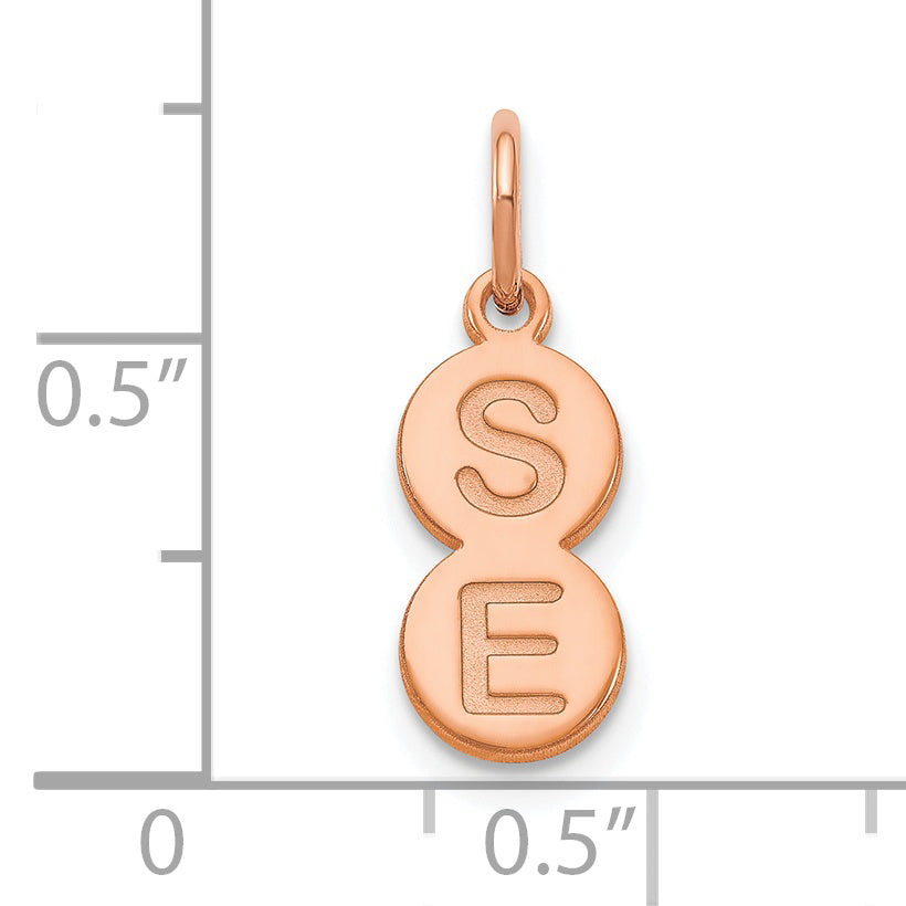 14K Roségold 2 Buchstabe Blase Anhänger