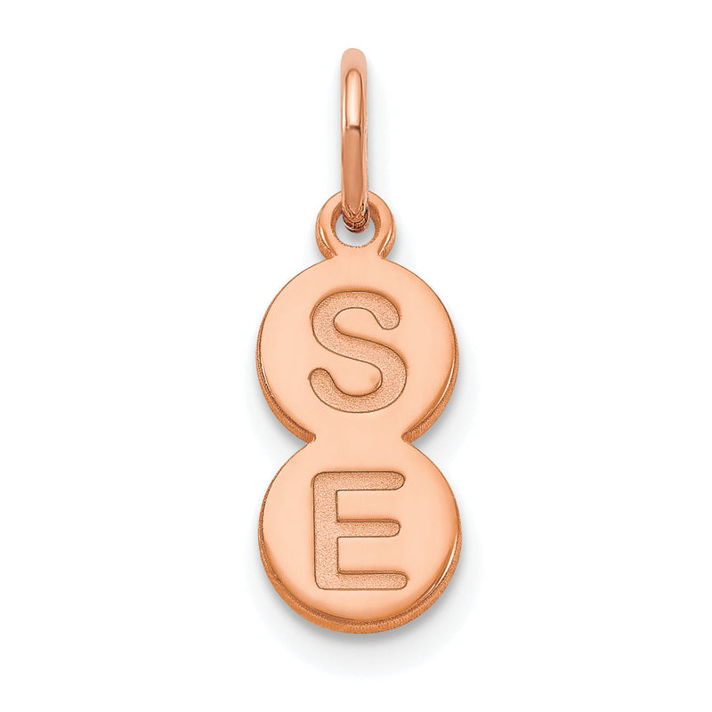 14K Roségold 2 Buchstabe Blase Anhänger