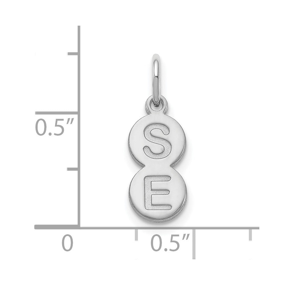 Sterlingsilber Silber/rhodiniert 2 Buchstabe Blase Anhänger