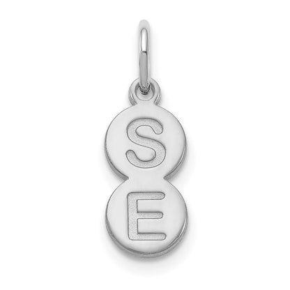 Sterlingsilber Silber/rhodiniert 2 Buchstabe Blase Anhänger
